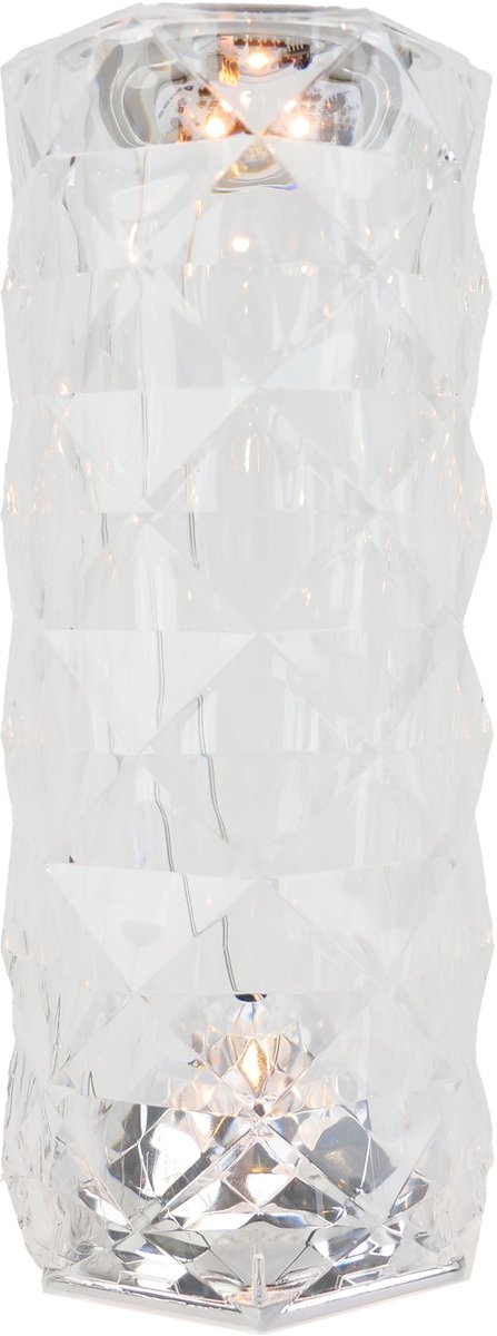 Eglo lucignano tafellamp - oplaadbaar - led - 21 cm - transparant fonkelend - rgb - draadloos - dimbaar