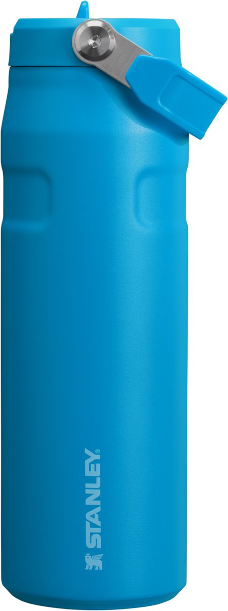 Stanley flip straw 2.0 waterfles met rietje 0.7l - 10 uur koud - 2 dagen koud met ijs - roestvrijstalen drinkfles - bpa vrij - lekvrij - vaatwasserbestendig - azure