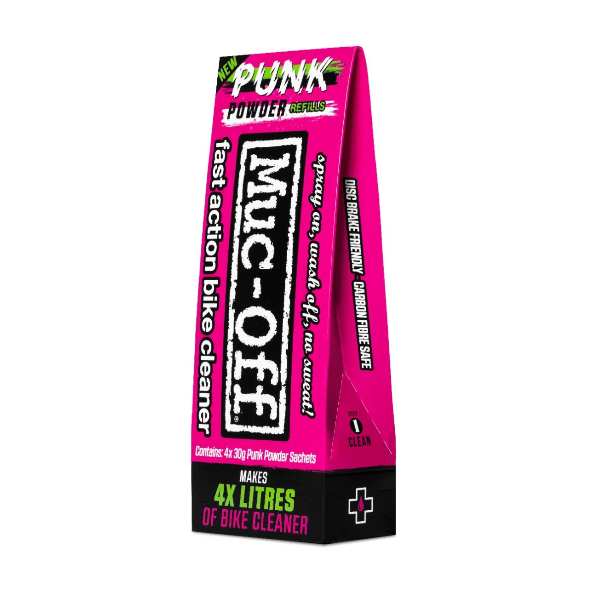 Abi muc-off punk powder cleaner 4 pack + bottle for life