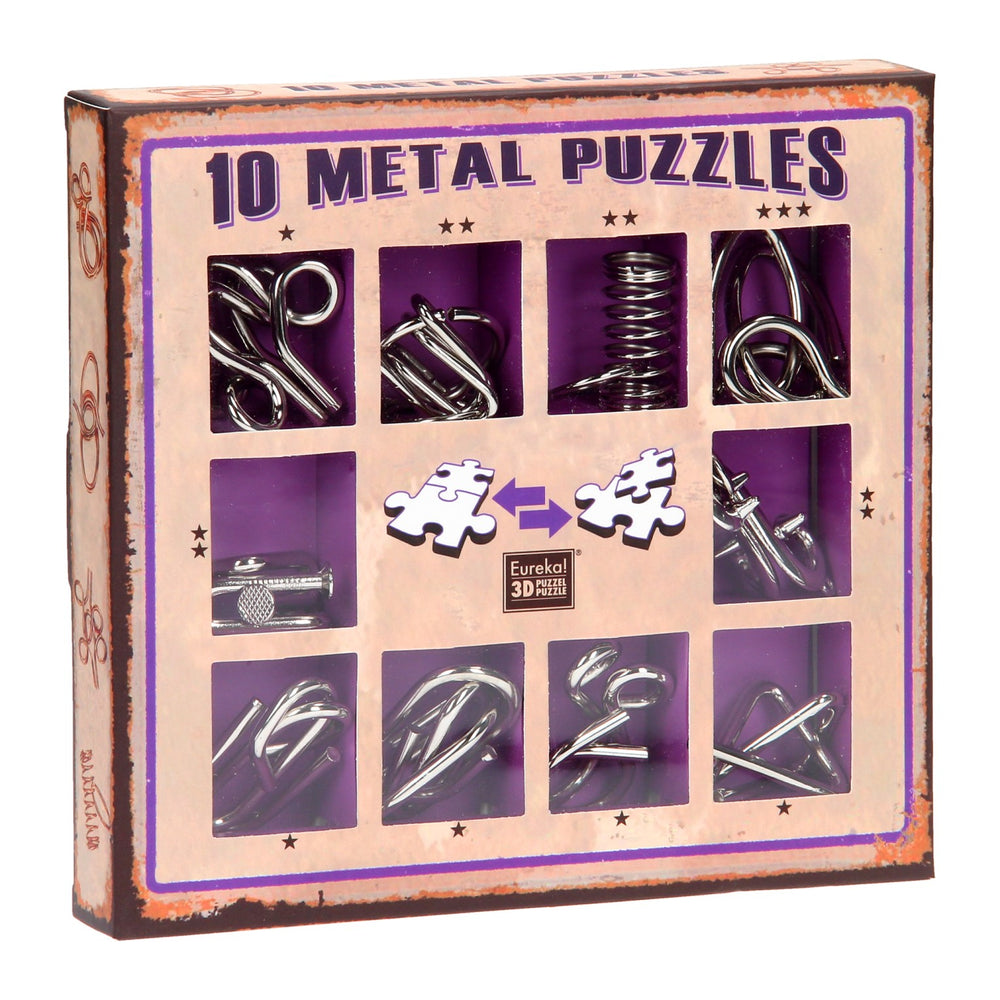 Eureka breinpuzzelset paars, 10st.