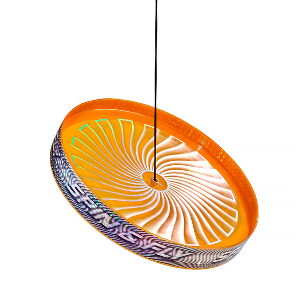 Acrobat spin and fly juggling frisbee - orange