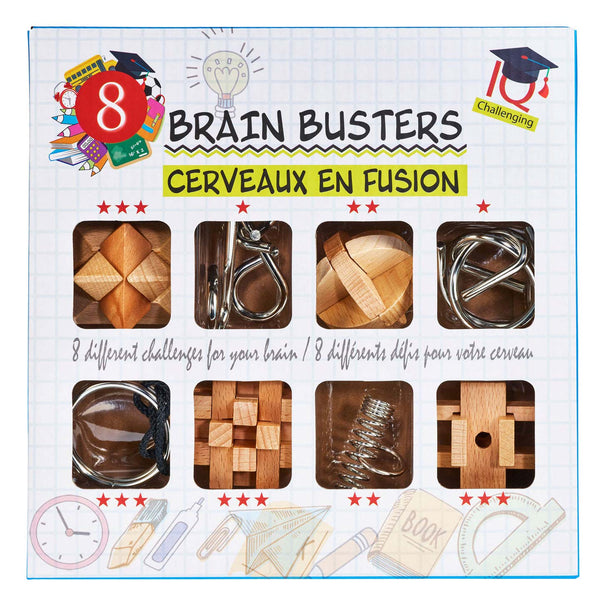 Eureka brain teaser puzzle set wood and metal, 8pc.