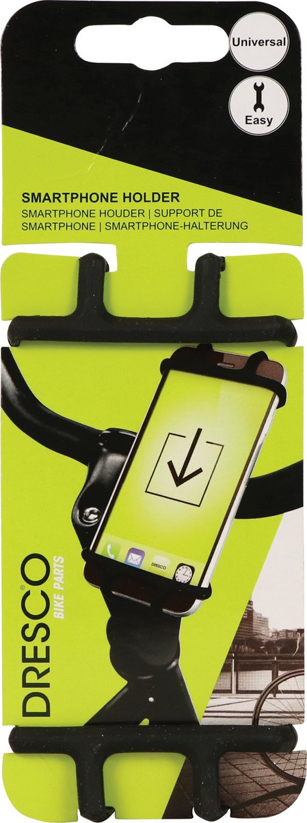 Dresco telefoonhouder fiets - geschikt voor smartphones van 10 tot 15 cm - zwart