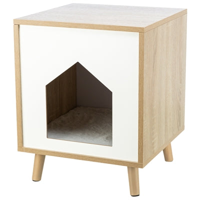Trixie kattenmand huis isa houtlook lichtbruin wit