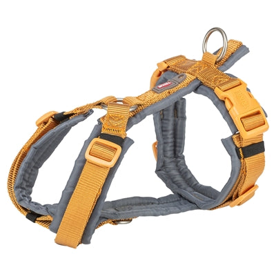Trixie hondentuig premium trekking curry geel grafiek grijs