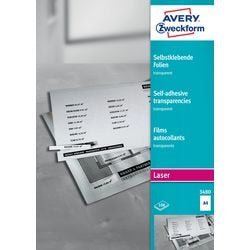 Zelfklevende folie avery a4 transparent