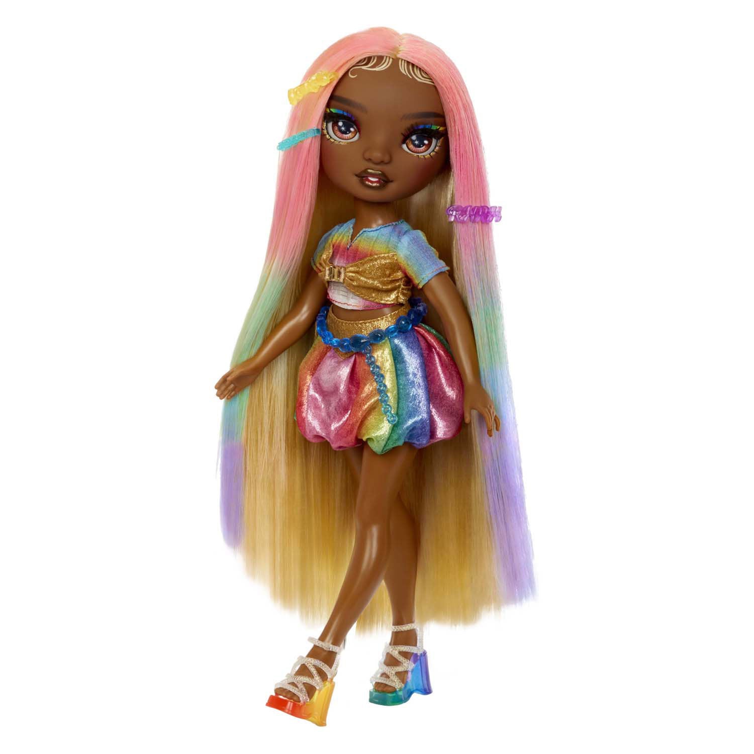 Mga entertainment regenboog hoog modepop met haarkrijt - meline goud