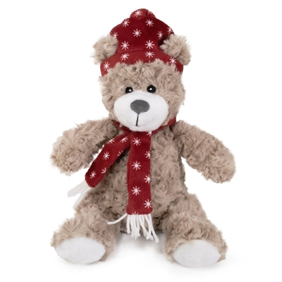 Cupido comet brie beer met muts en sjaal rood