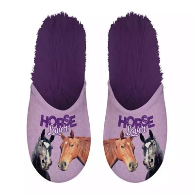 Pantoffel paardenliefhebber paars
