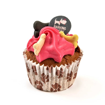 De blaffende bakkerij vanille woofin met roze glazuur