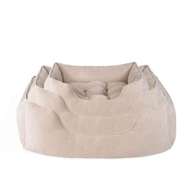 Palissander 40 winks hondenmand koord ribstof beige