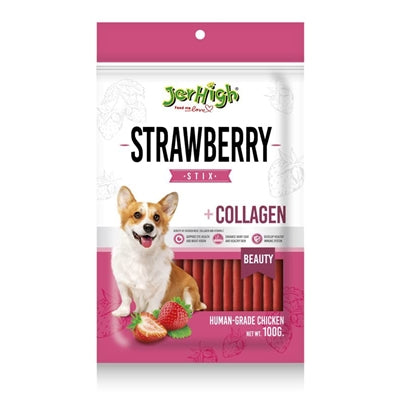Jerhigh aardbeiensticks met kip en collageen