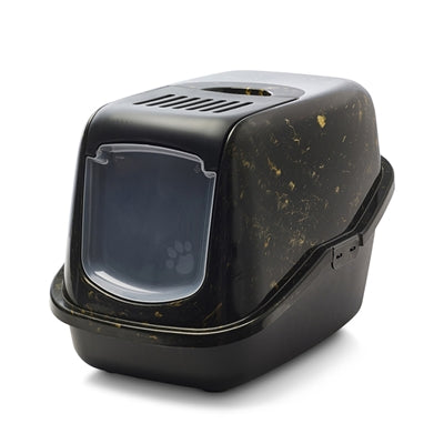 Savic kattenbak nestor marmer zwart goud