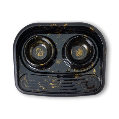 Savic butler voerbak en drinkbak met plateau marmer zwart goud