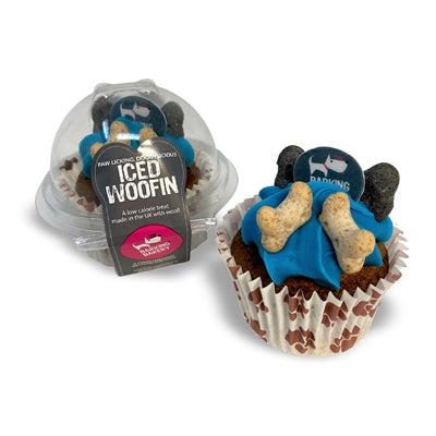 De blaffende bakkerij johannesbroodboom woofin met blauw glazuur