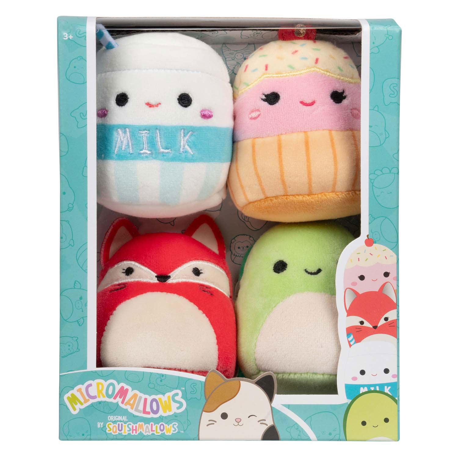Squishmallows knuffel pluche - micromallows, 4-pack