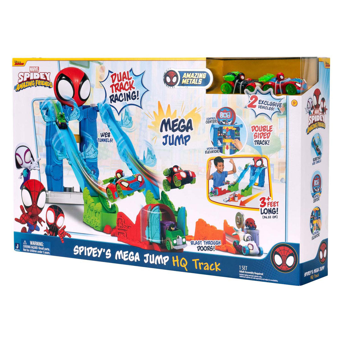 Jazwares spidey mega jump hoofdkwartier racebaan