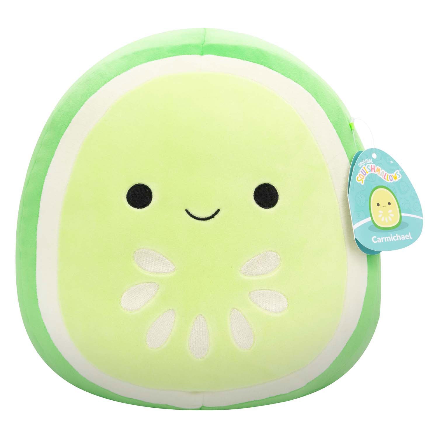 Squishmallows knuffel pluche carmichael de groene komkommer, 30cm