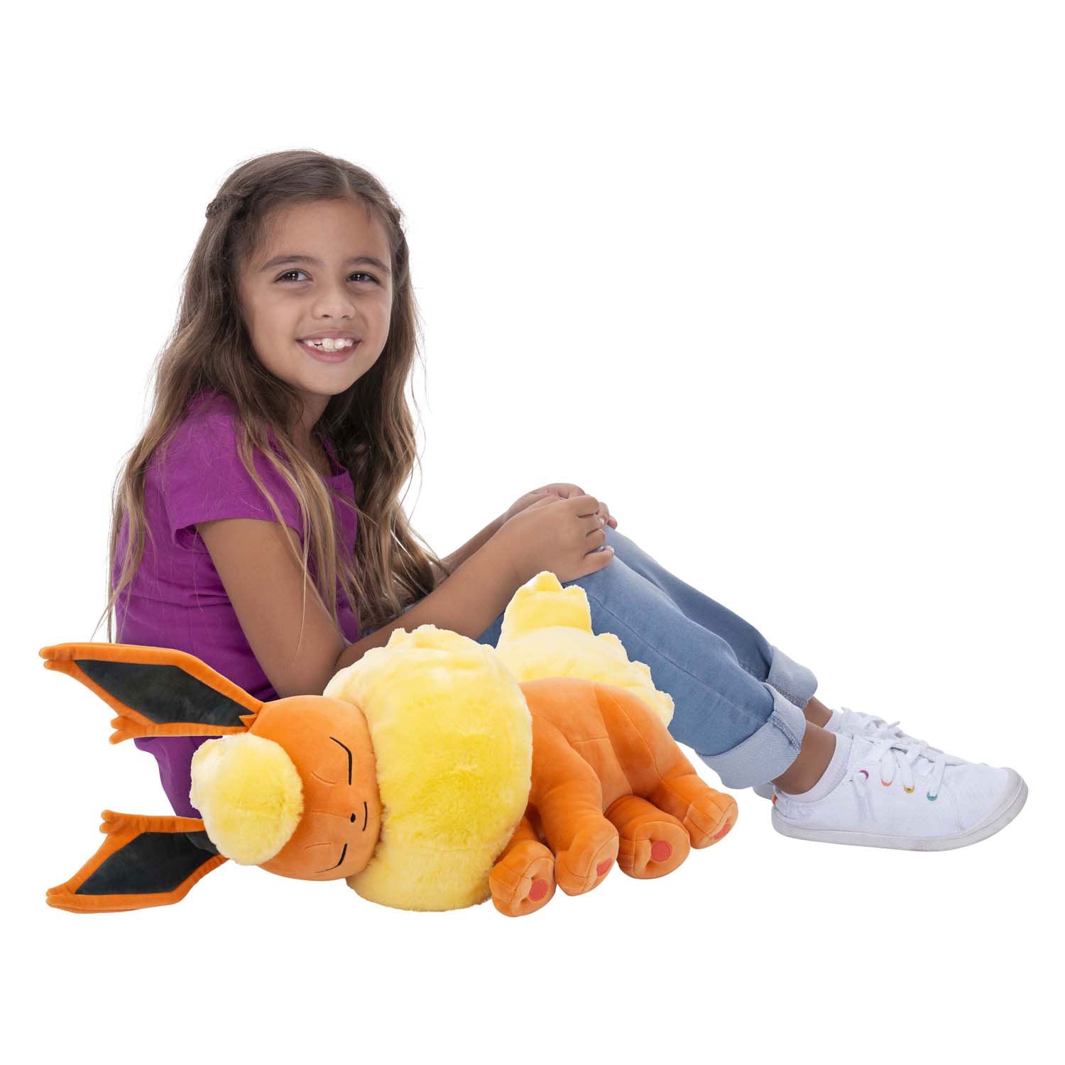 Jazwares pokémon slapende knuffel pluche flareon, 45cm