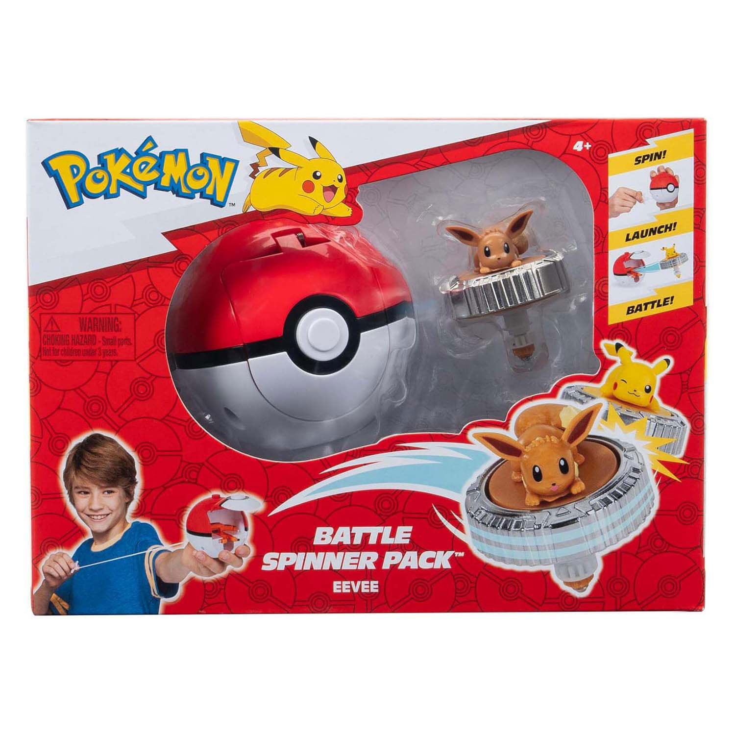 Jazwares pokémon battle spinner game - eevee pokéball