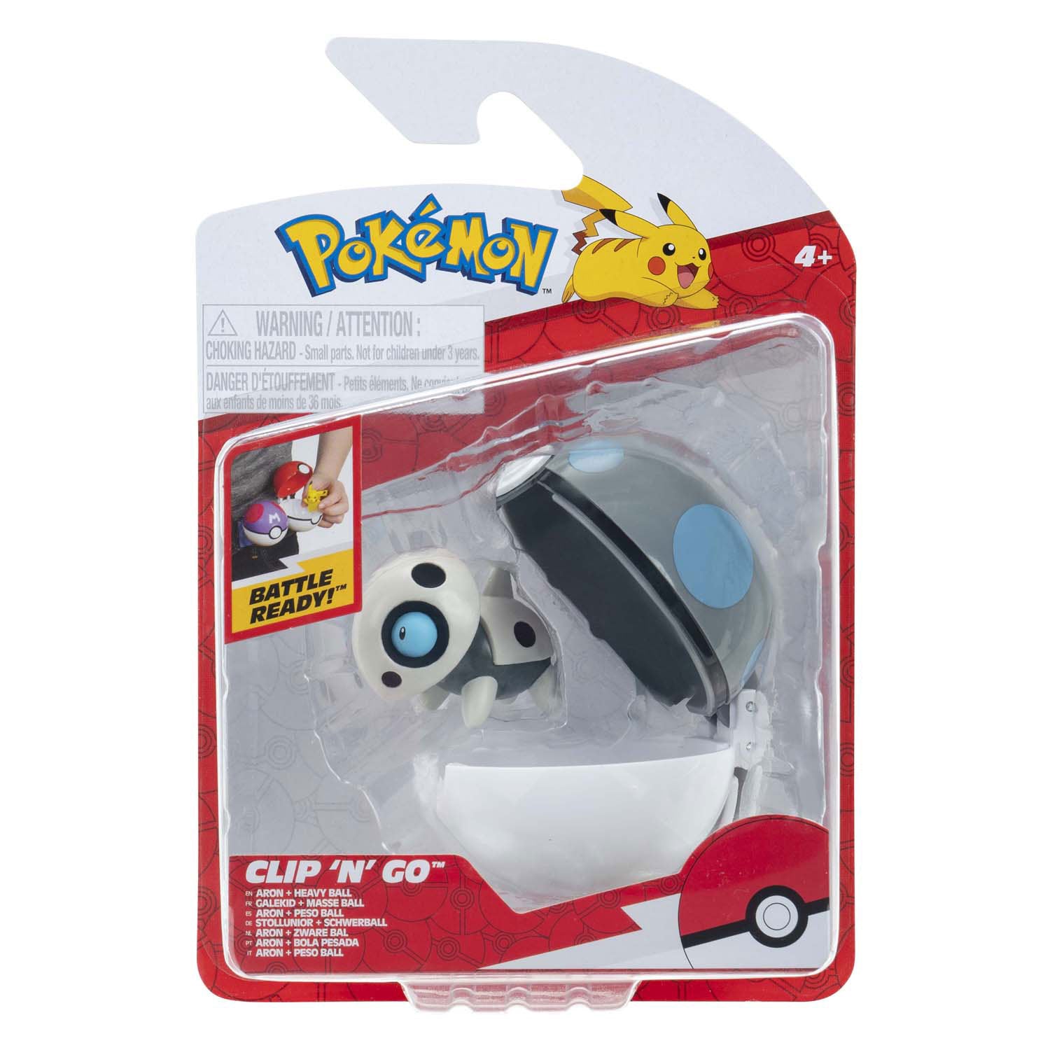 Jazwares pokémon - clip n go aron heavy ball