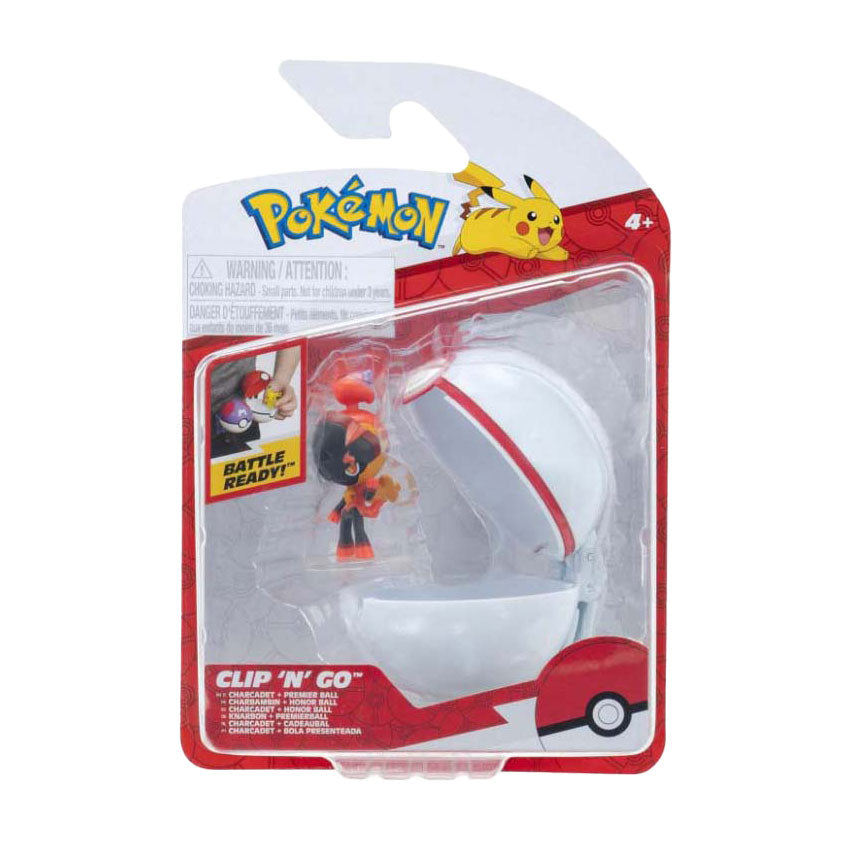 Jazwares pokémon - clip n go charcadet premier ball