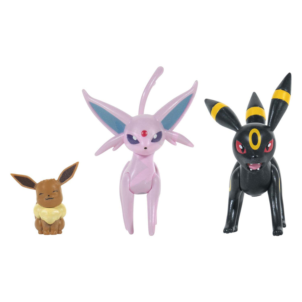 Jazwares pokémon evolution multipacks - eevee, umbreon espeon
