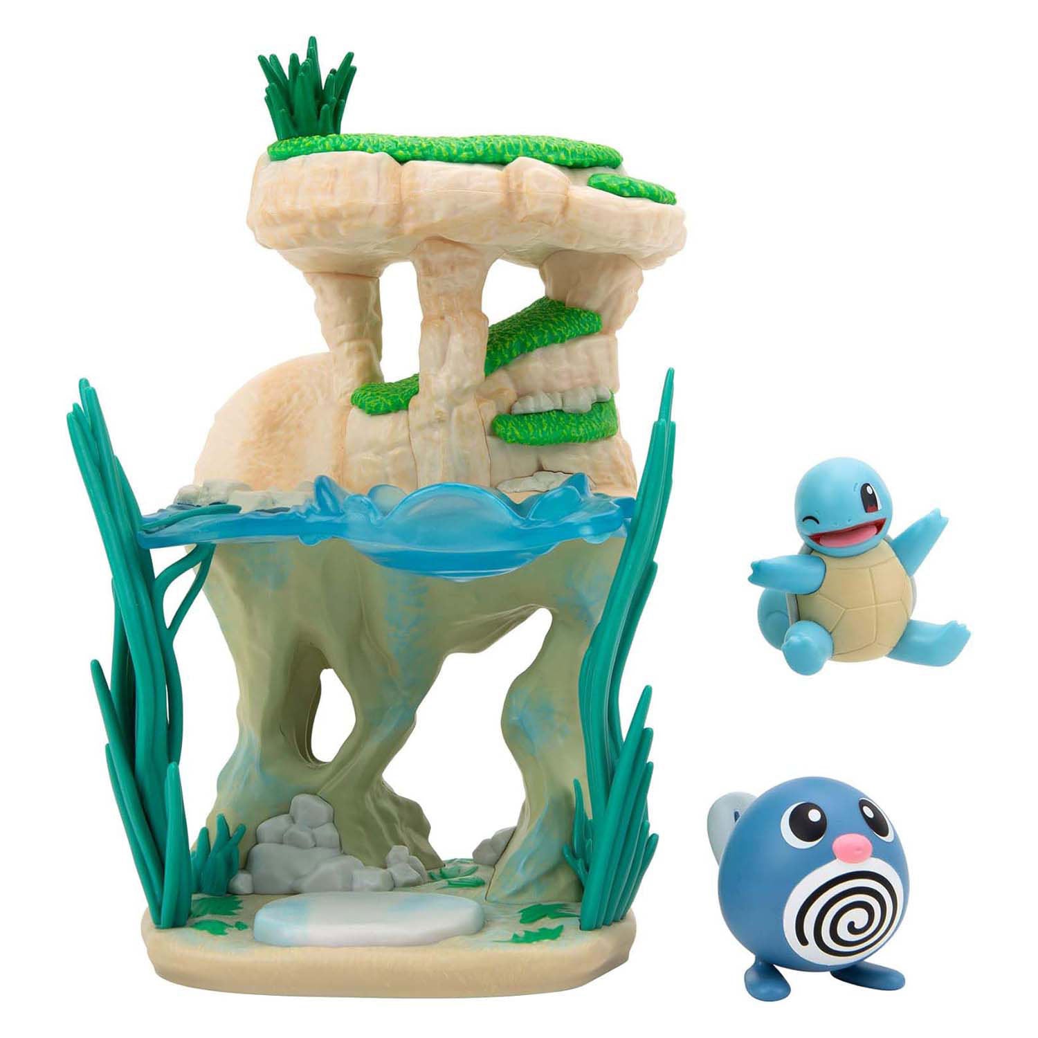 Jazwares pokémon environment figuren set - poliwag squirtle