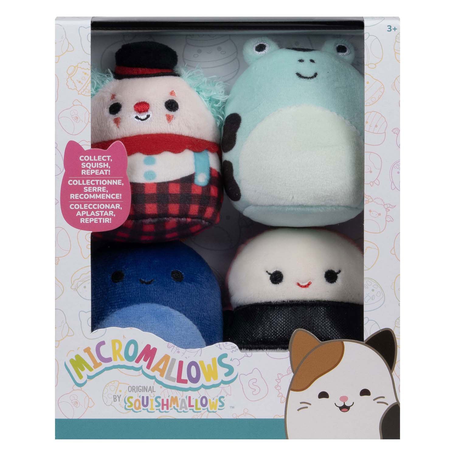 Squishmallows knuffel pluche micromallows - solenn, dear, preeti, ukee, 4-pack