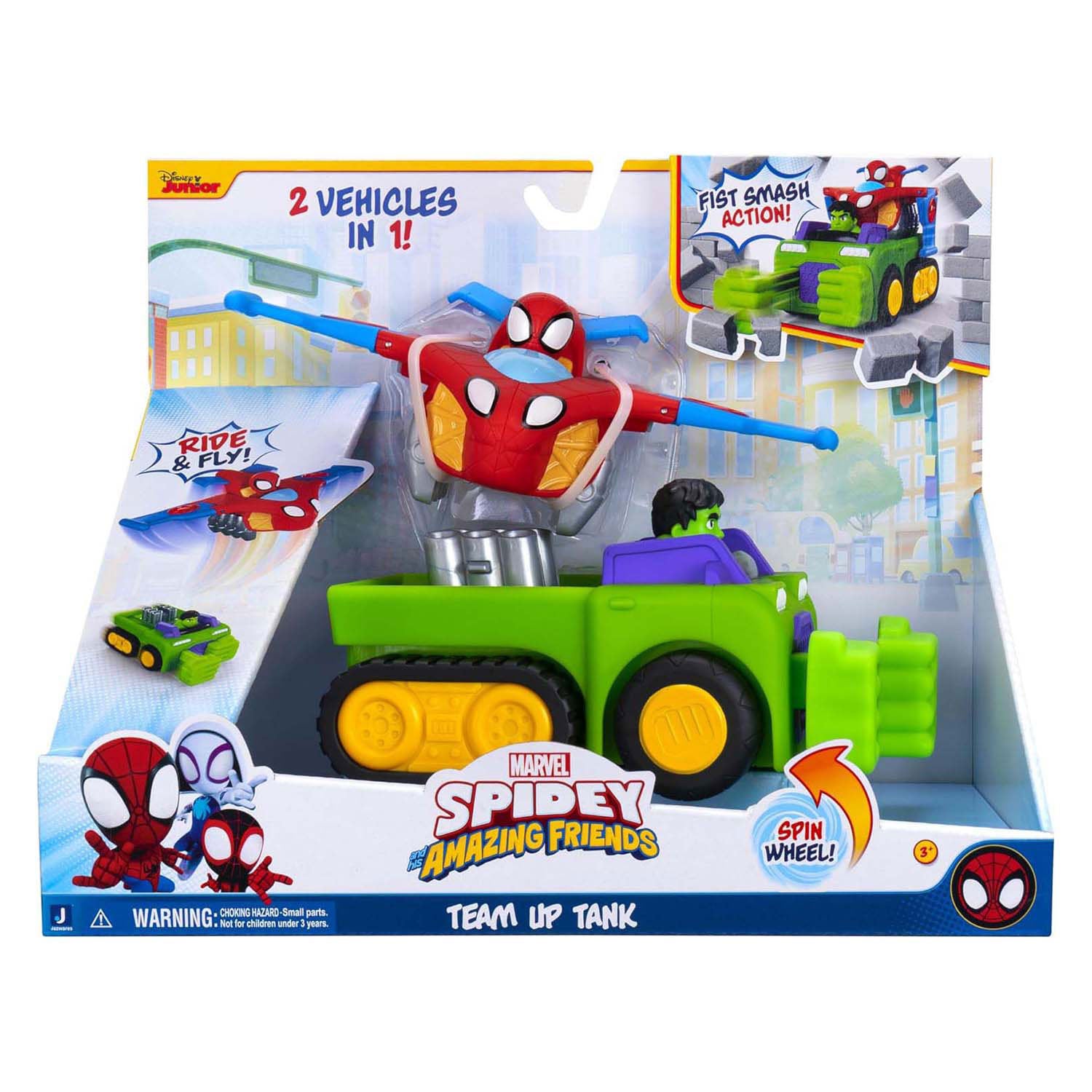 Jazwares spidey and amazing friends - team up tankvoertuig