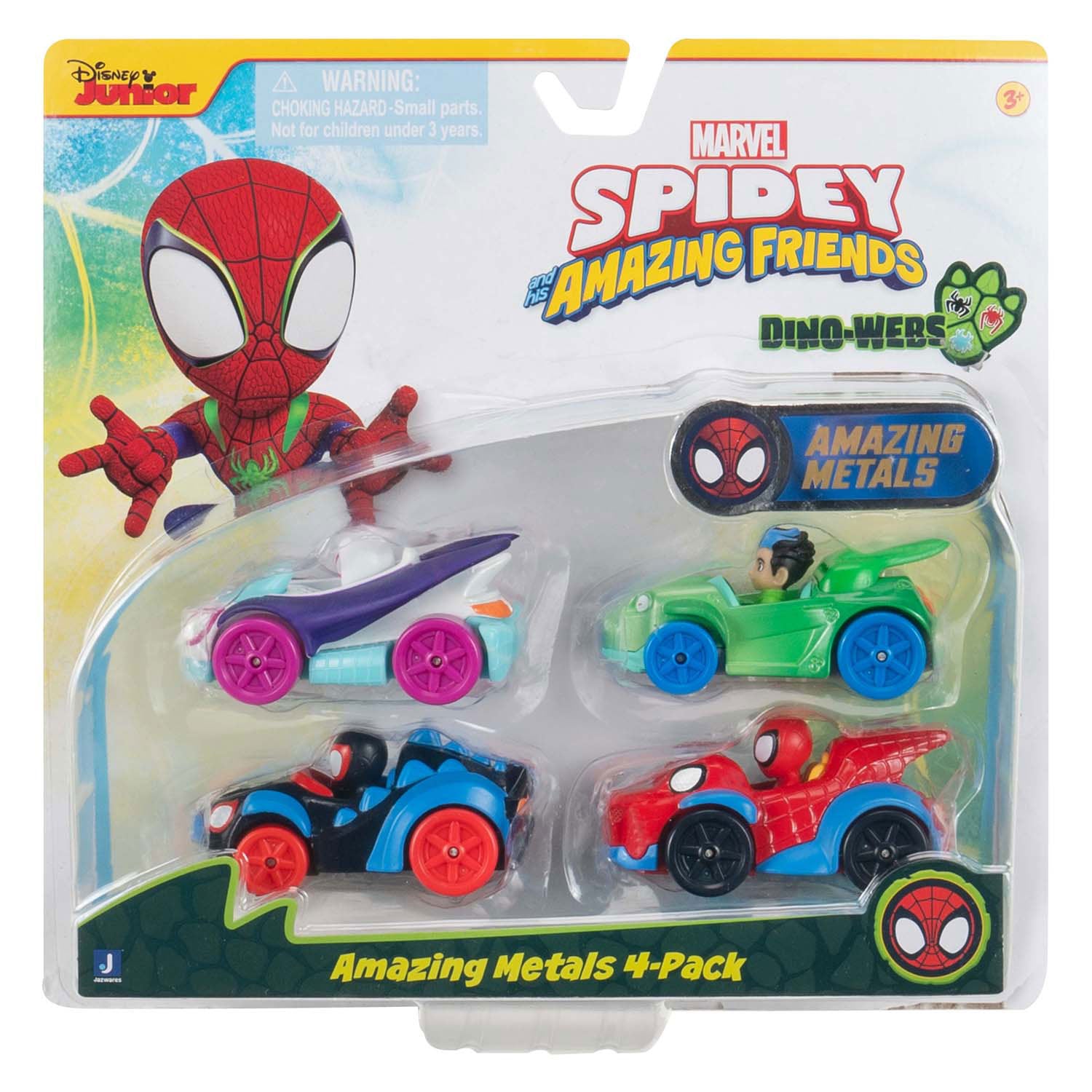 Jazwares spidey and friends - metalen voertuigen, 4dlg.