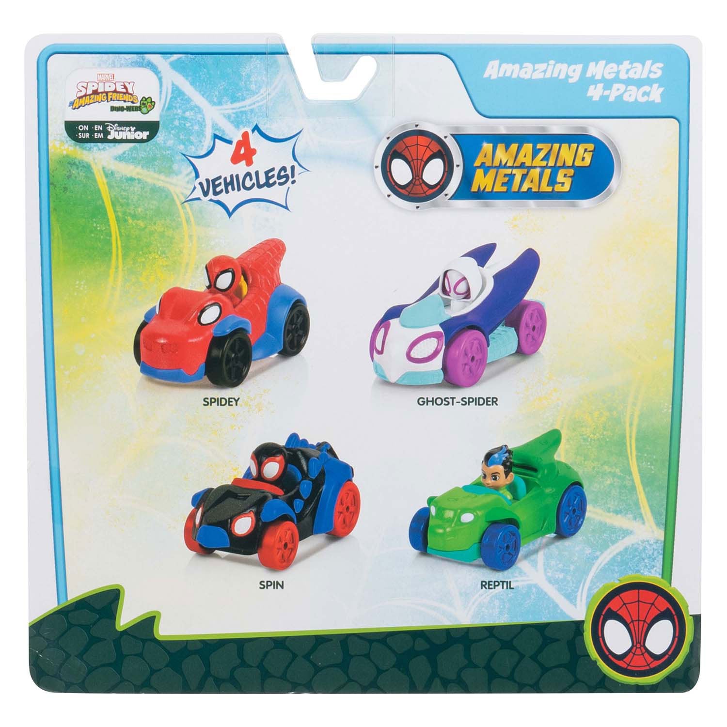 Jazwares spidey and friends - metalen voertuigen, 4dlg.