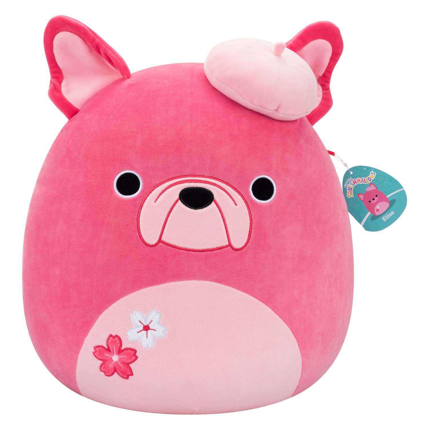 Squishmallows knuffel pluche - roze franse bulldog, 40cm