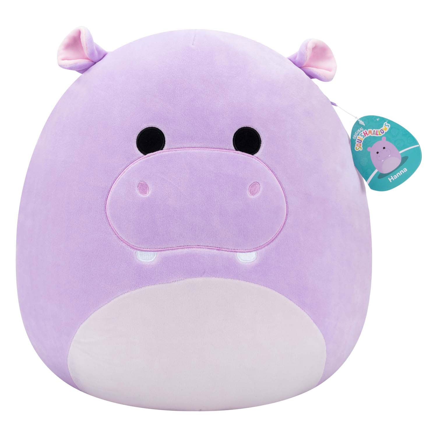 Squishmallows knuffel pluche - hanna de paarse nijlpaard, 40cm