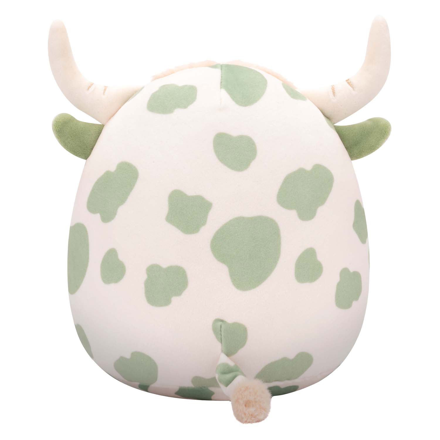 Jazwares squishmallows knuffel pluche - celestino the sage green spotted highland cow - 19cm