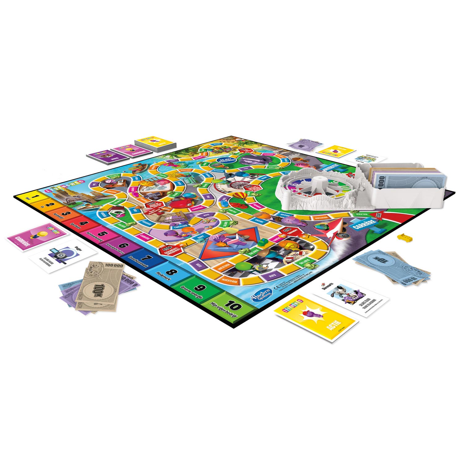 Hasbro levensweg - familiebordspel voor 2 tot 4 spelers - indoorspel voor kinderen vanaf 8 jaar - staafjes in 6 kleuren