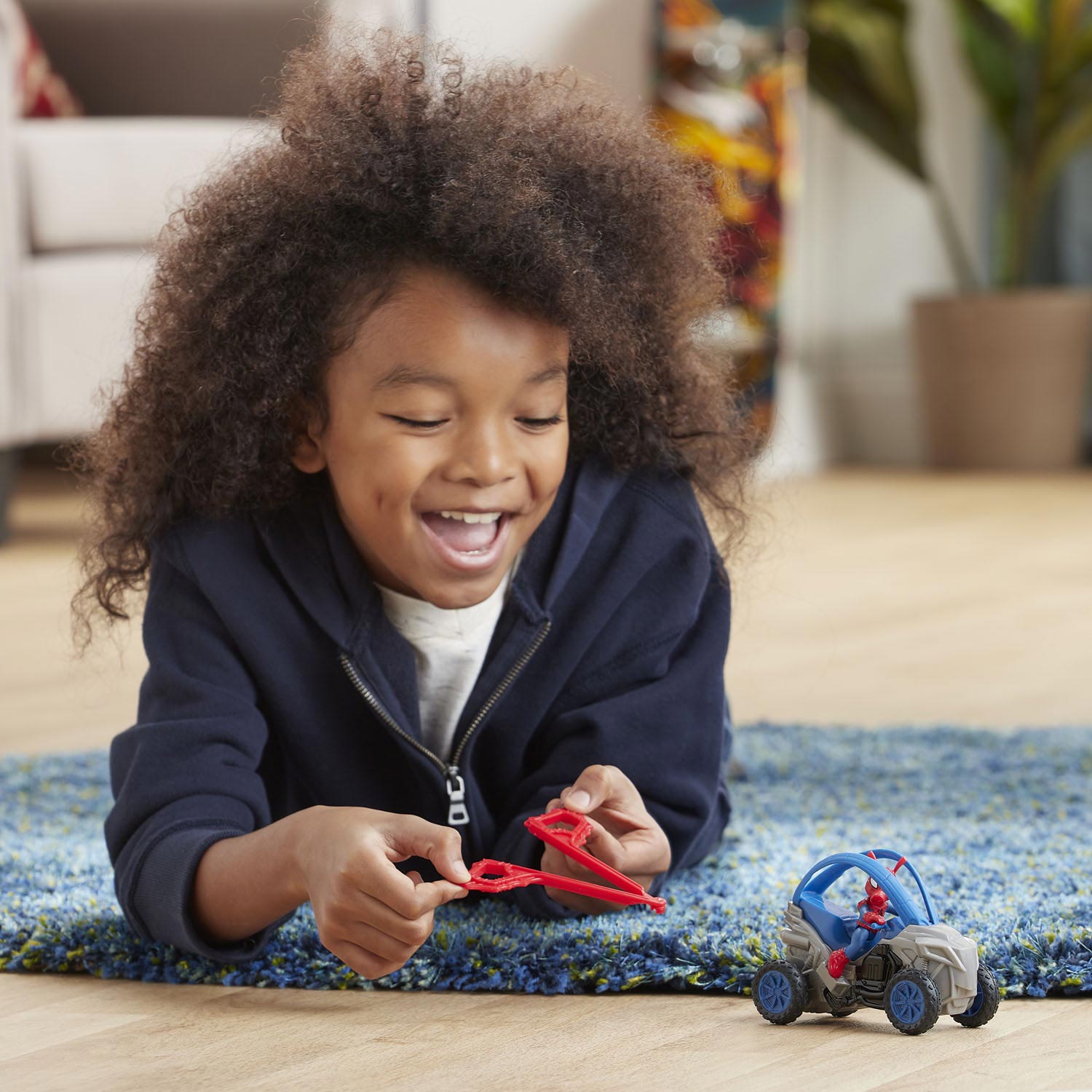 Hasbro Spider-Man Rip en Go Figuur Blauw