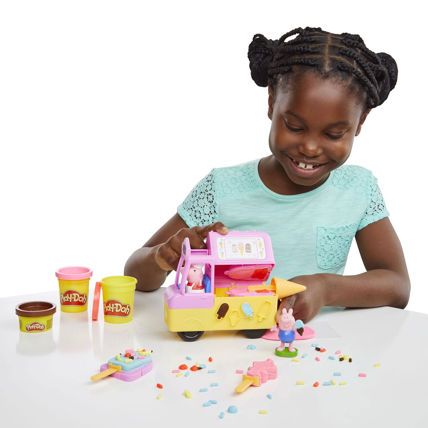 Play-doh peppas ijsjes speelset - boetseerklei - inclusief 5 potjes