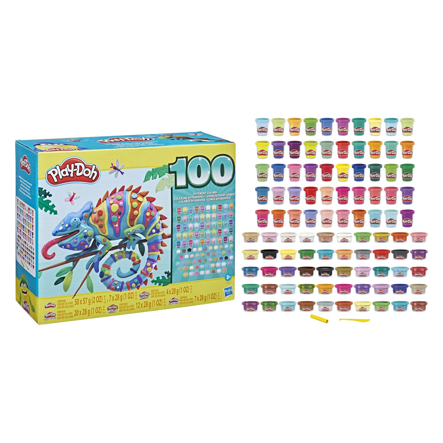 Play-Doh Wow 100 Klei Variatiepakket, 100 Potjes