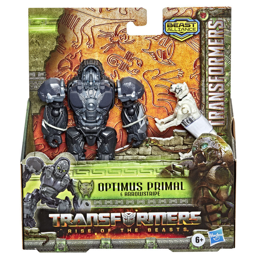 Transformers Rise of the Beasts Beast Weaponizer Actiefiguren - Optimus Primal Arrowstripe