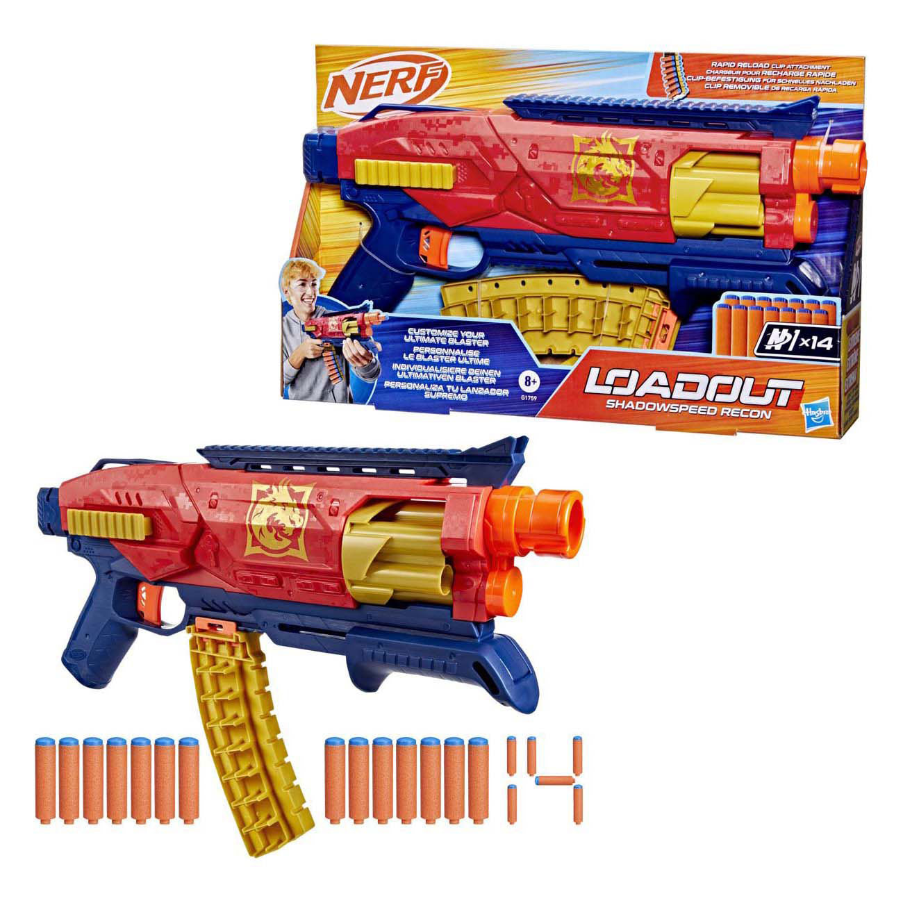 Nerf loadout shadowspeed recon blaster met 14 n1-darts