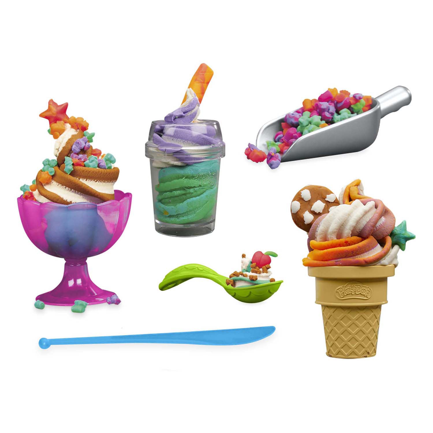 Play-doh regenboog ijsmaker speelset