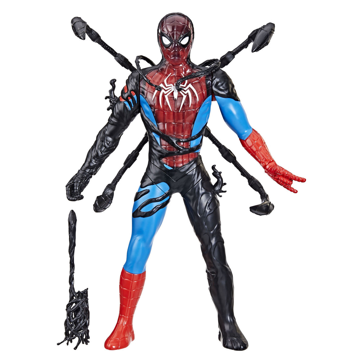 Hasbro marvel spider-man venomversus spider-man liquid shifter-actiefiguur met accessoires, superheldenspeelgoed van 27 cm voor kinderen vanaf 4 jaar