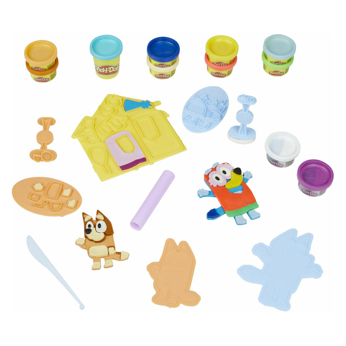 Play-doh speelset bluey verkleed met 11 potten boetseerklei