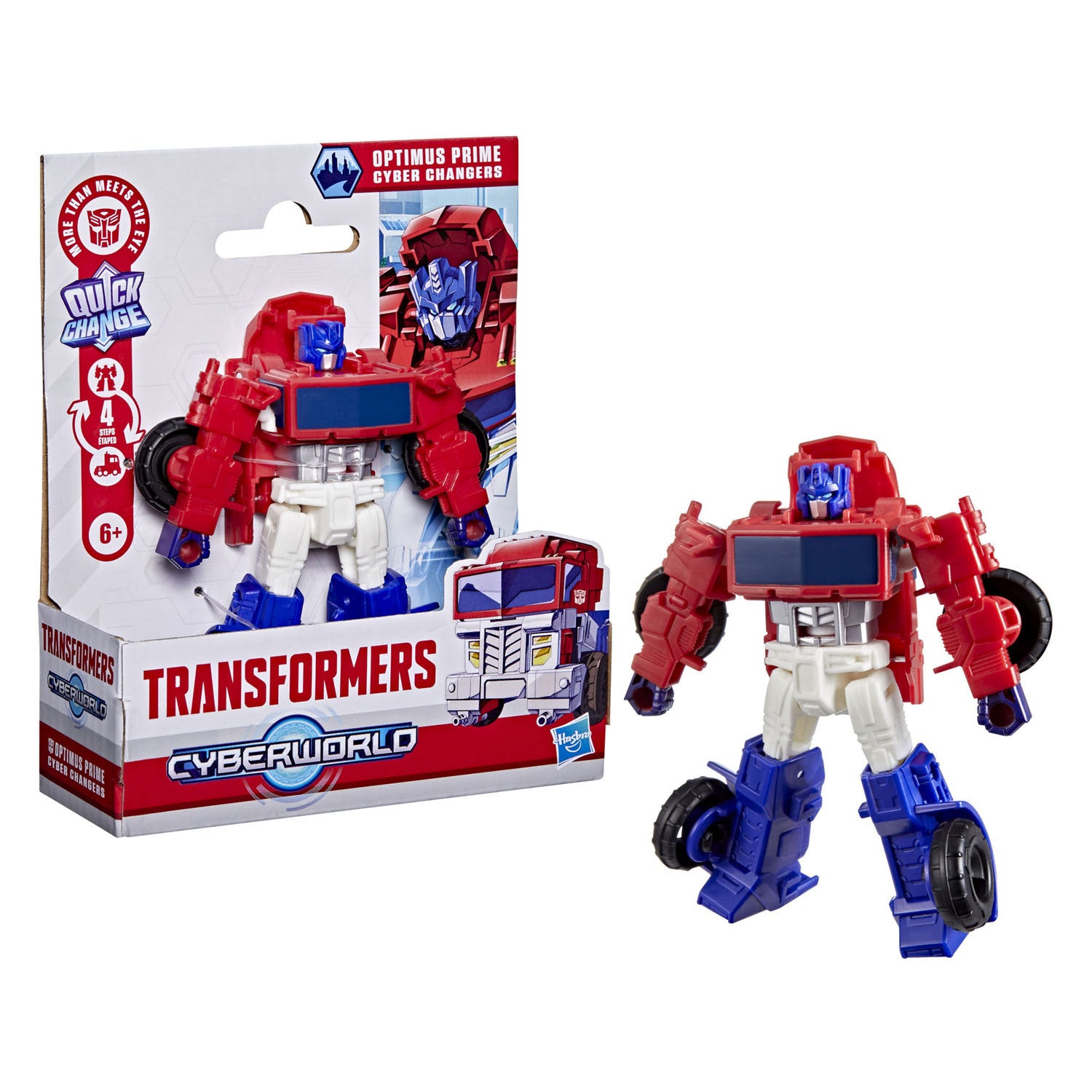 Hasbro transformers-speelgoed cyberworld cyber changers optimus prime, actiefiguur, 6+