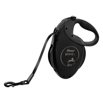 Flexi rollijn giant tape black edition zwart - 8 mtr tot 50 kg