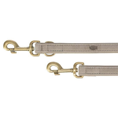Trixie hondenriem pure verstelbaar leer lichtgrijs