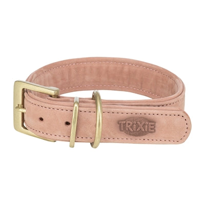 Trixie halsband hond pure leer roze