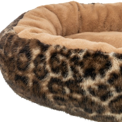 Trixie hondenmand leo soft rond pluche bruin panterprint
