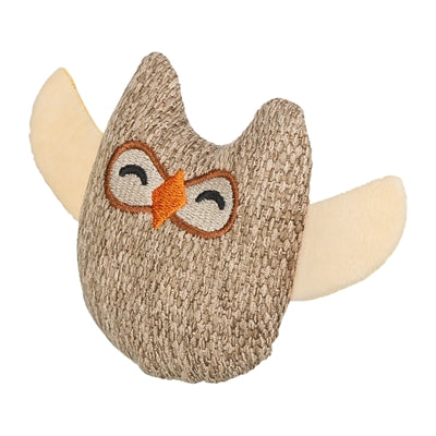 Trixie uil stof pluche met kattenkruid catnip beige